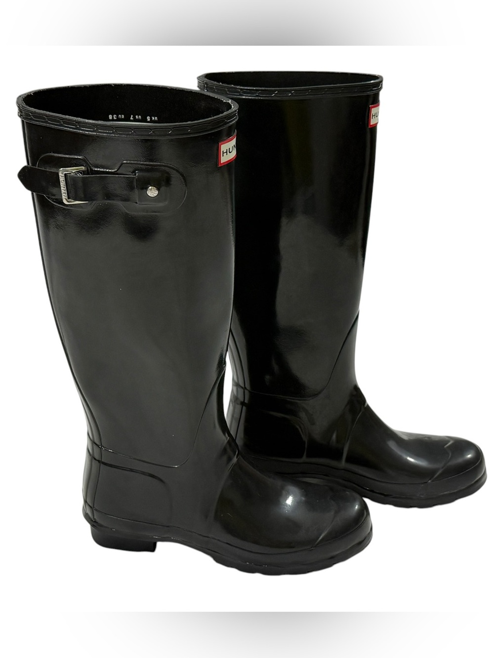 Hunter Original Tall Gloss Black Rain Boots Womens US 7/UK5